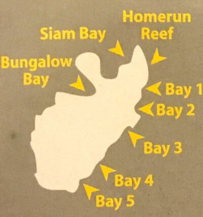scuba diving in phuket, racha yai map