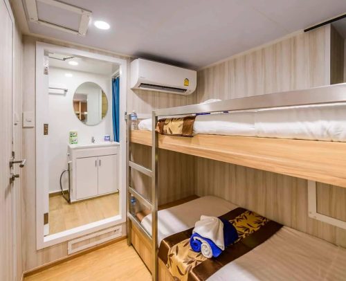 underdeck twin bed cabin