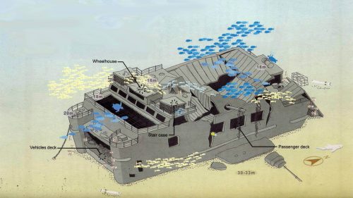 king cruiser wreck diving map