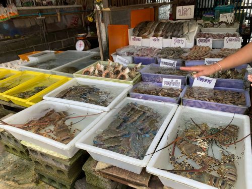 Rawai seafood market lobster